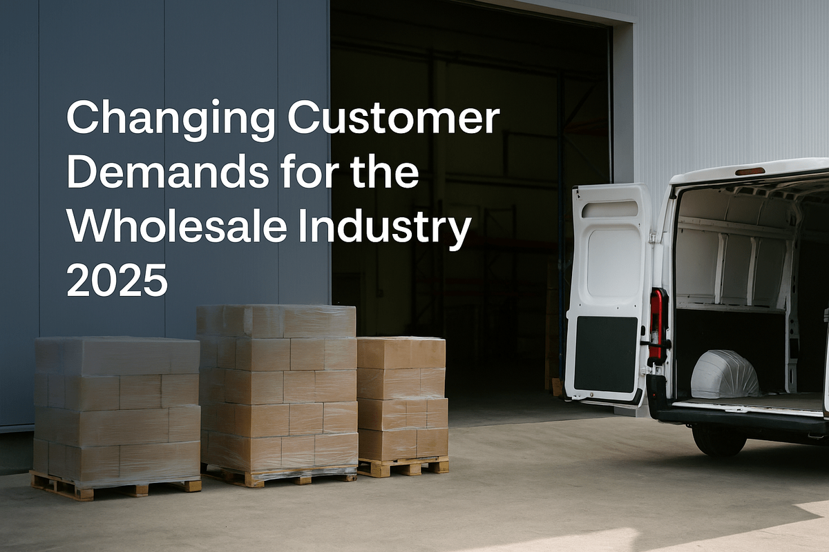 B2B buyer placing a digital wholesale order, illustrating changing customer demands in the wholesale industry