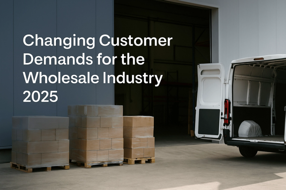 B2B buyer placing a digital wholesale order, illustrating changing customer demands in the wholesale industry