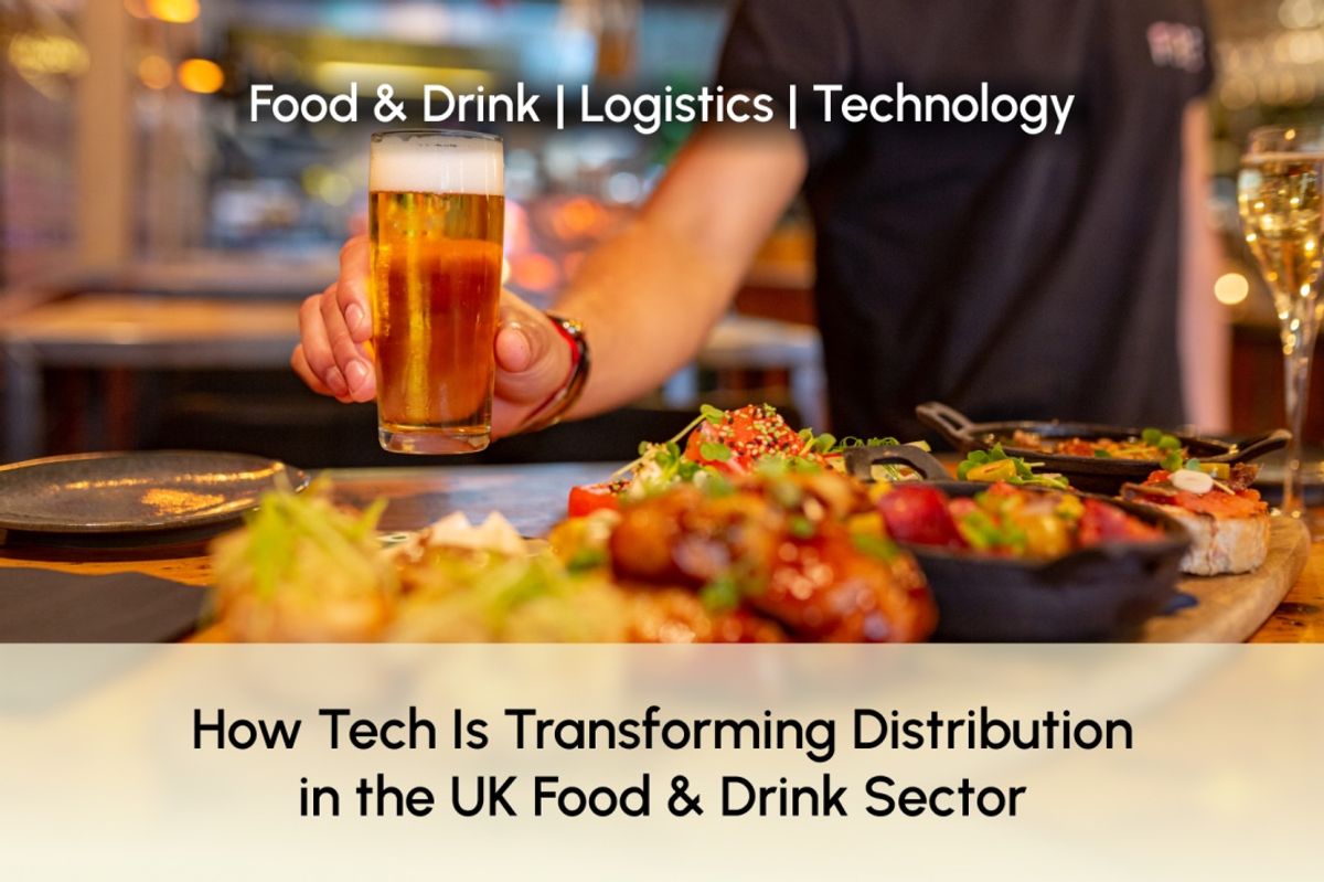 Food and drink being served in a restaurant bar representing how technology is transforming distribution in the UK food and drink sector