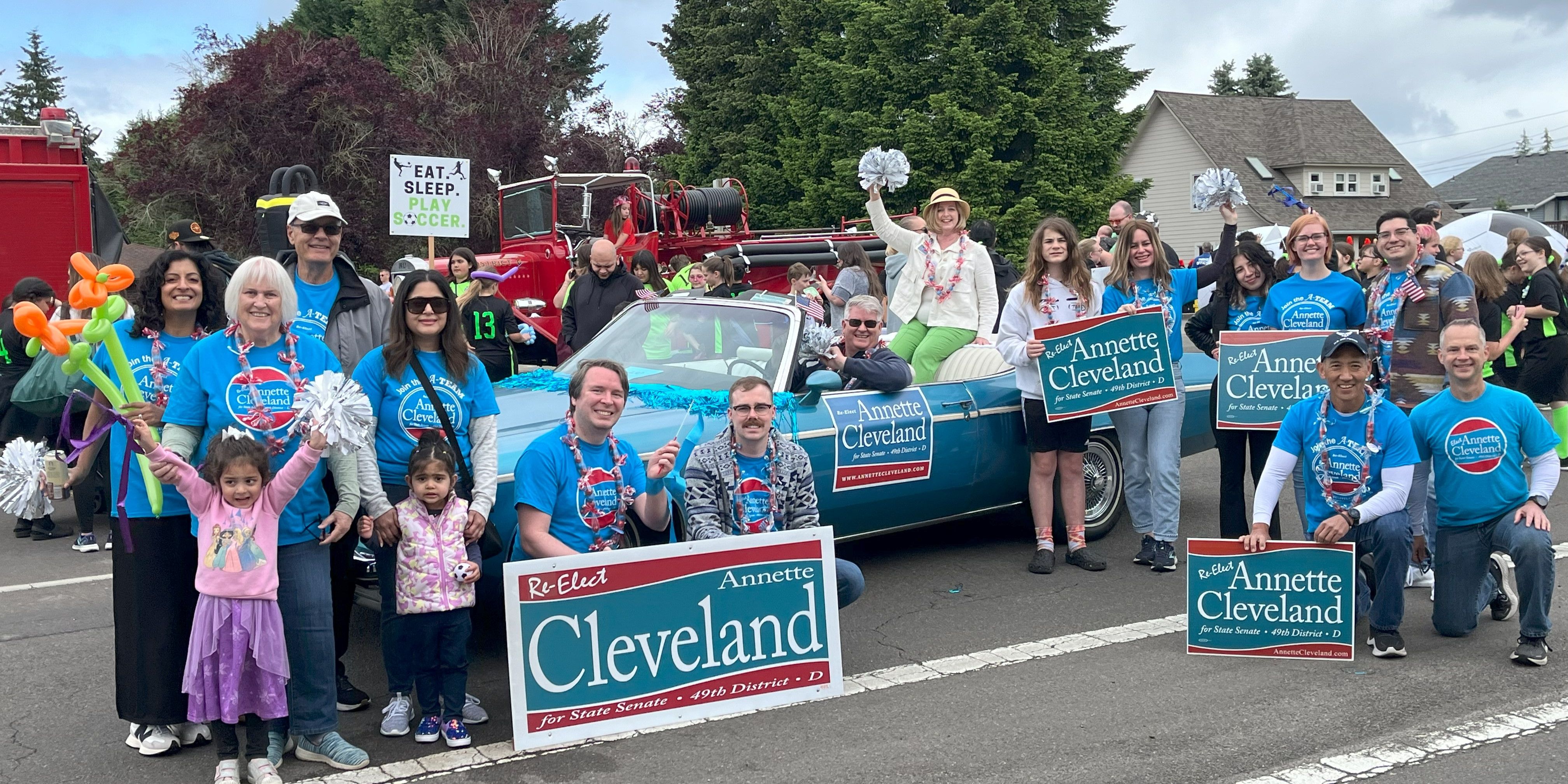 Senator Cleveland with volunteers