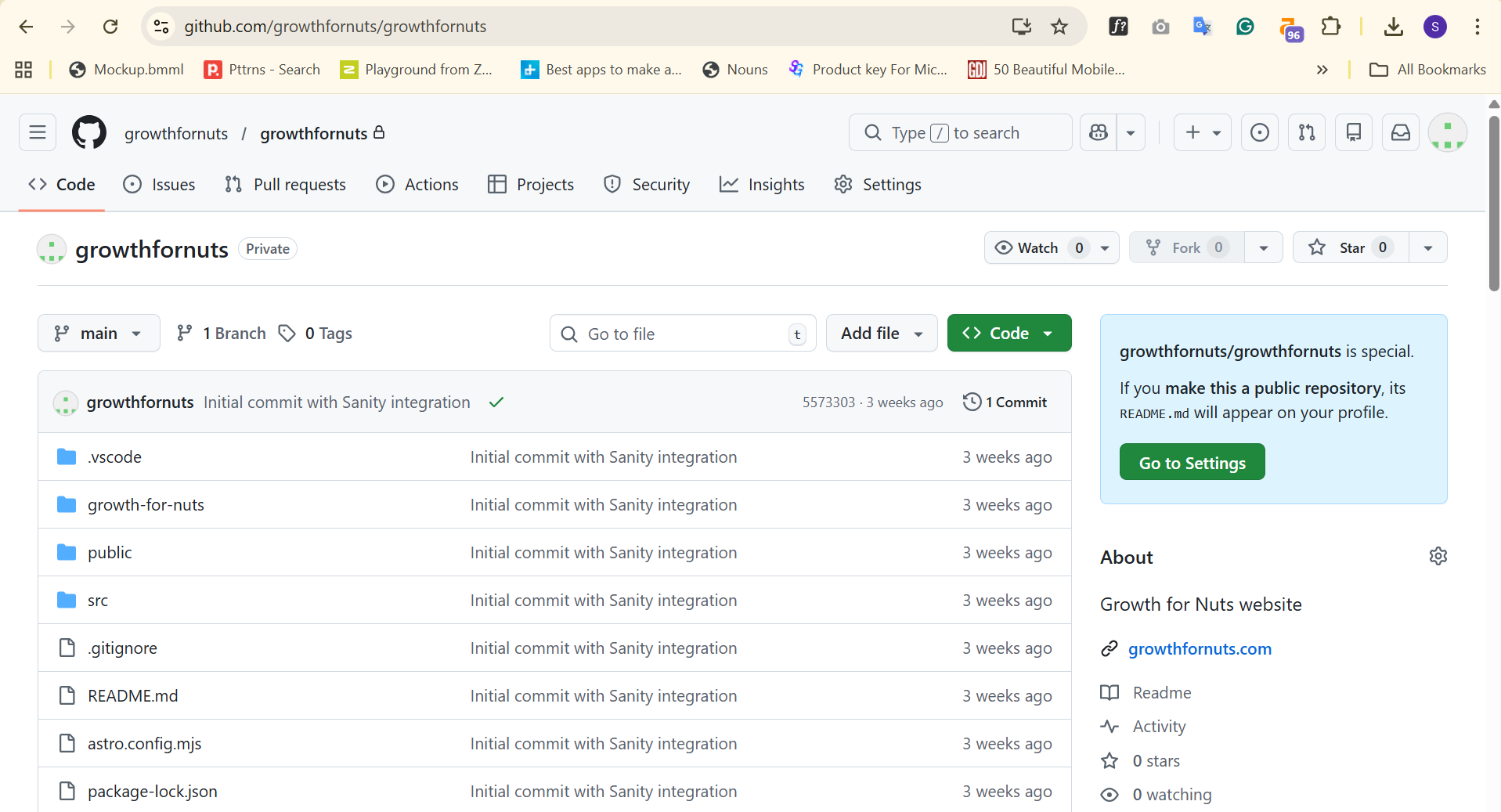 GitHub repository page showing files and commit history