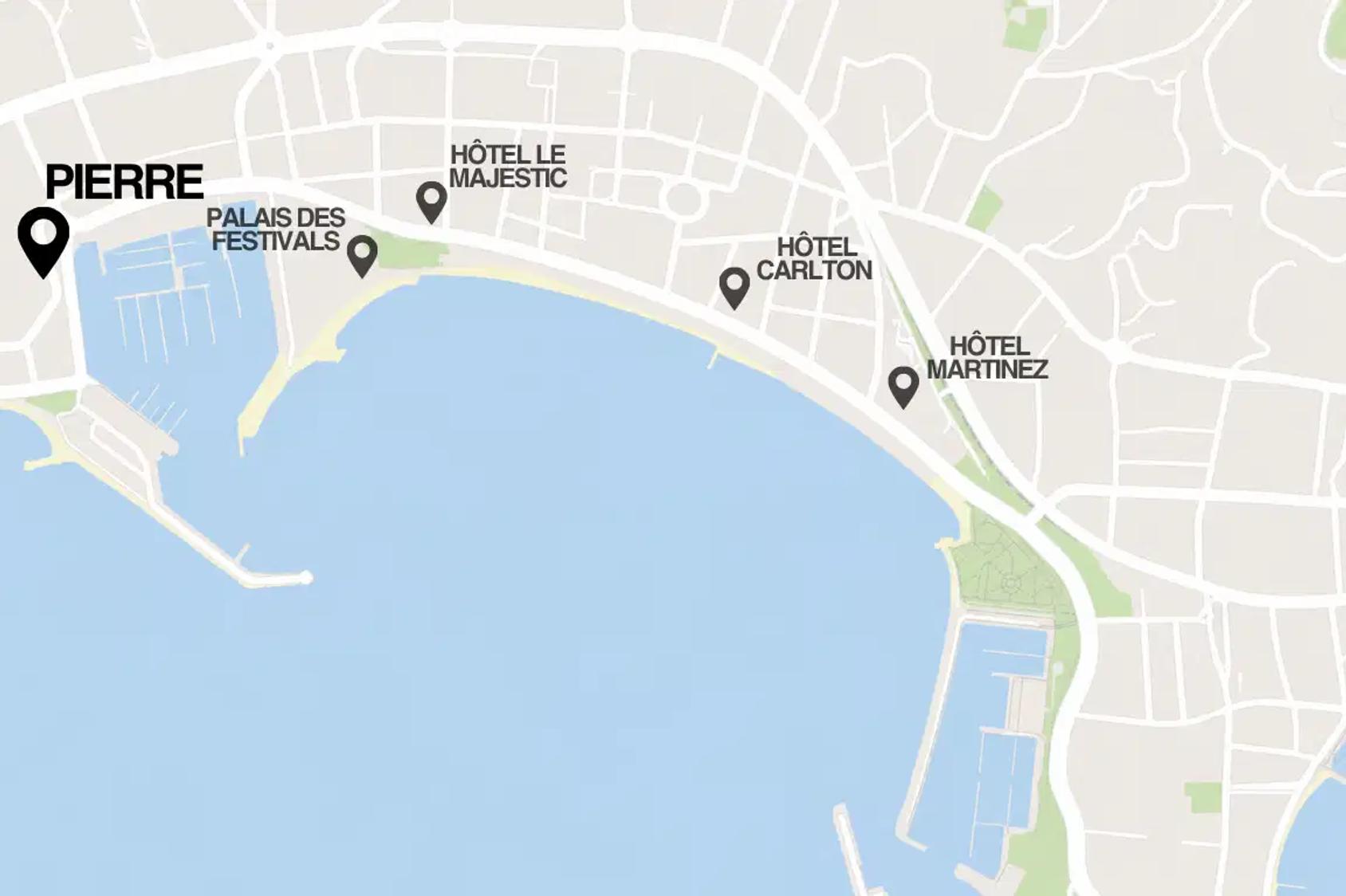 Map of Villa Octopus location in Cannes