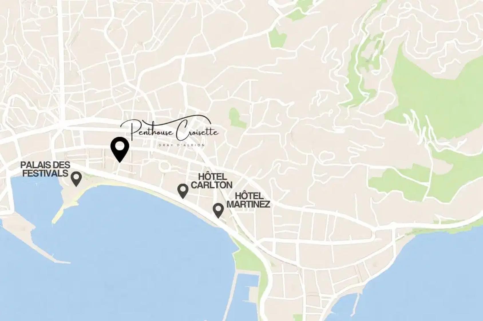 Map of Villa Octopus location in Cannes