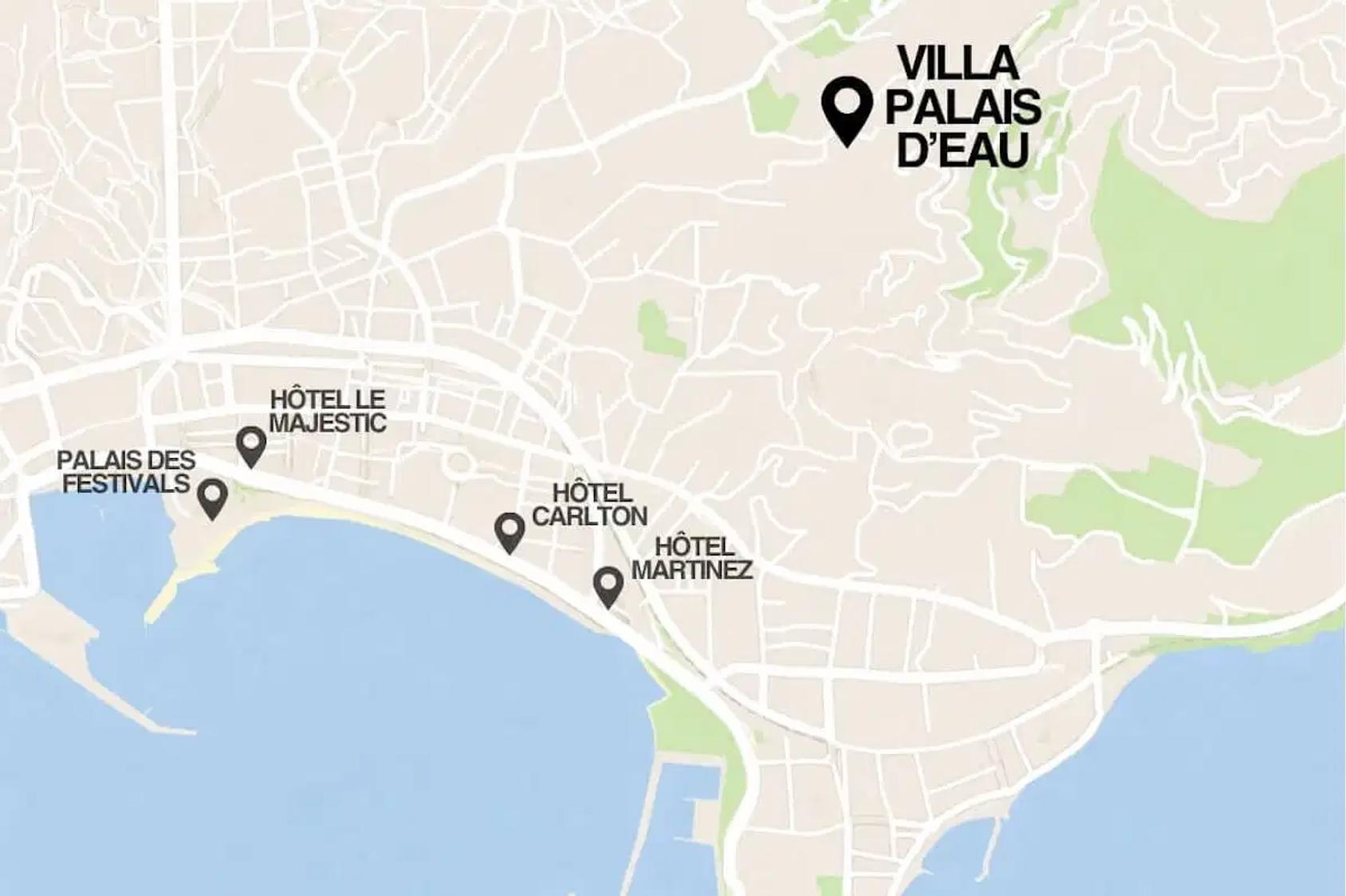 Map of Villa Octopus location in Cannes