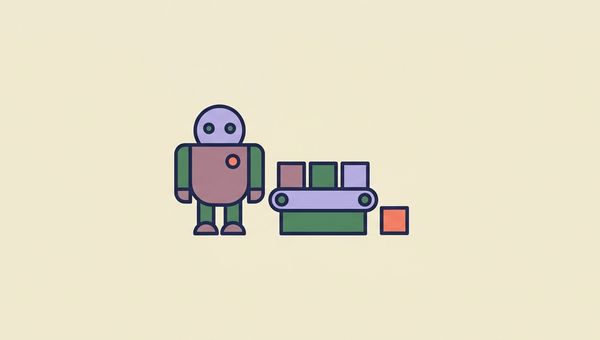 Robot beside a conveyor belt with a fallen block, illustrating Automation Anywhere bot failure