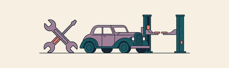Auto Repair Shop Management header illustration