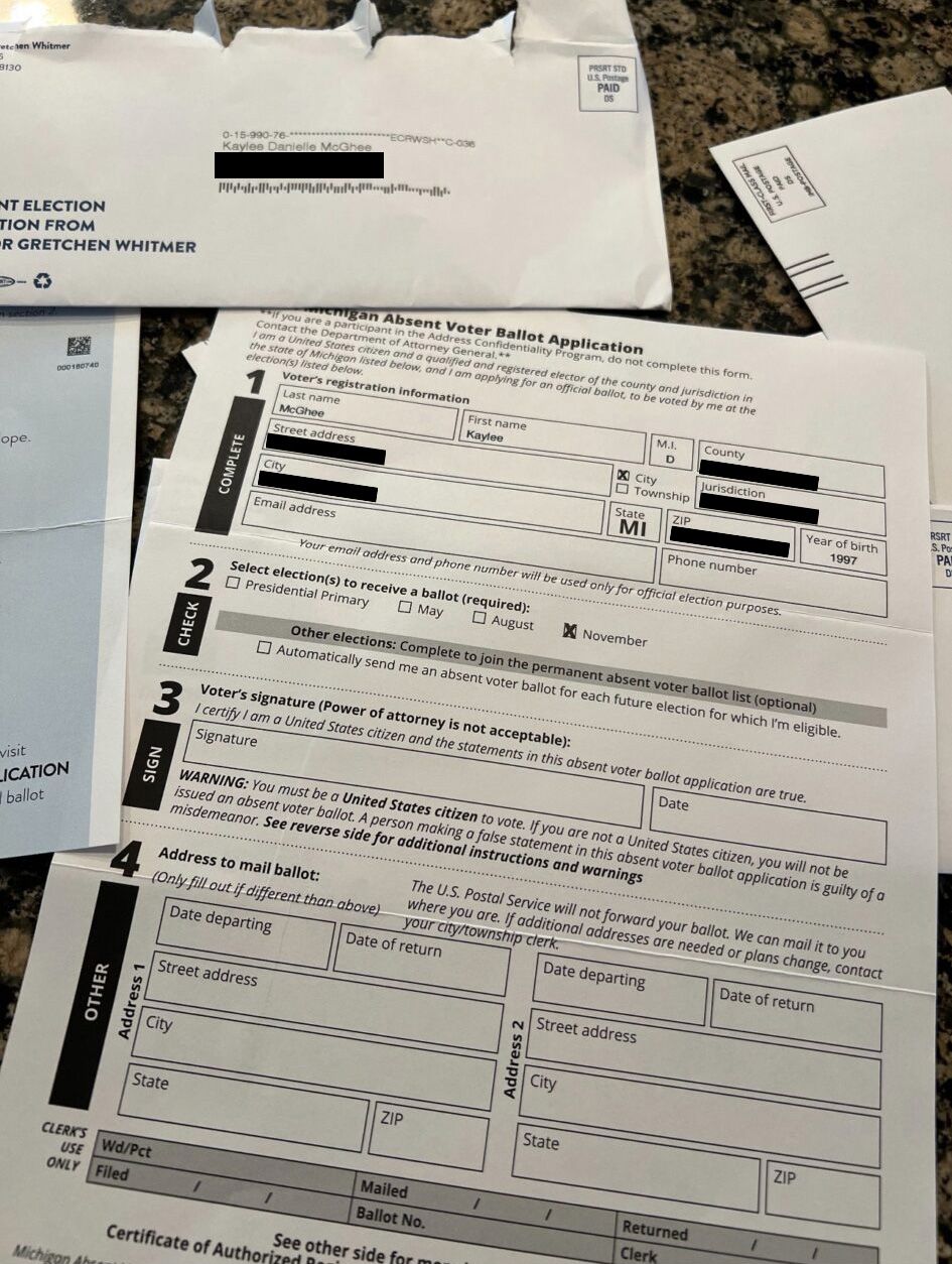 Michigan Sent Me an Absentee Ballot Application, Even Though I’m Not ...