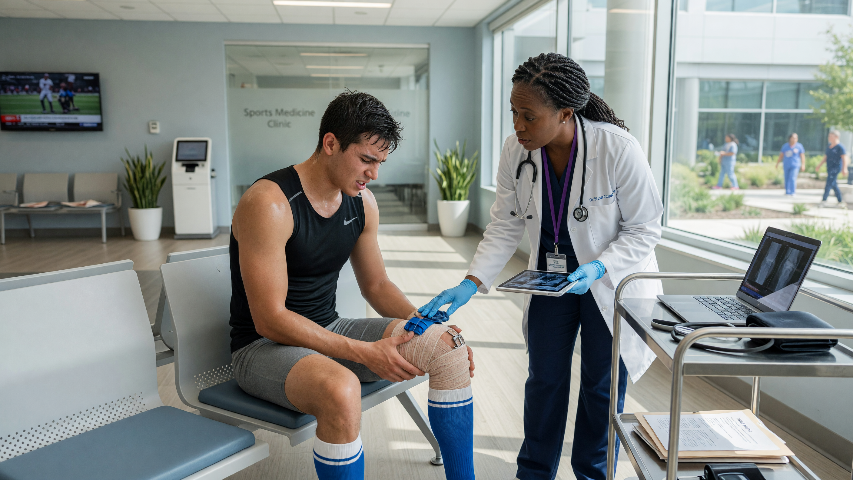 Young adult holding knee in pain showing early signs of knee arthritis