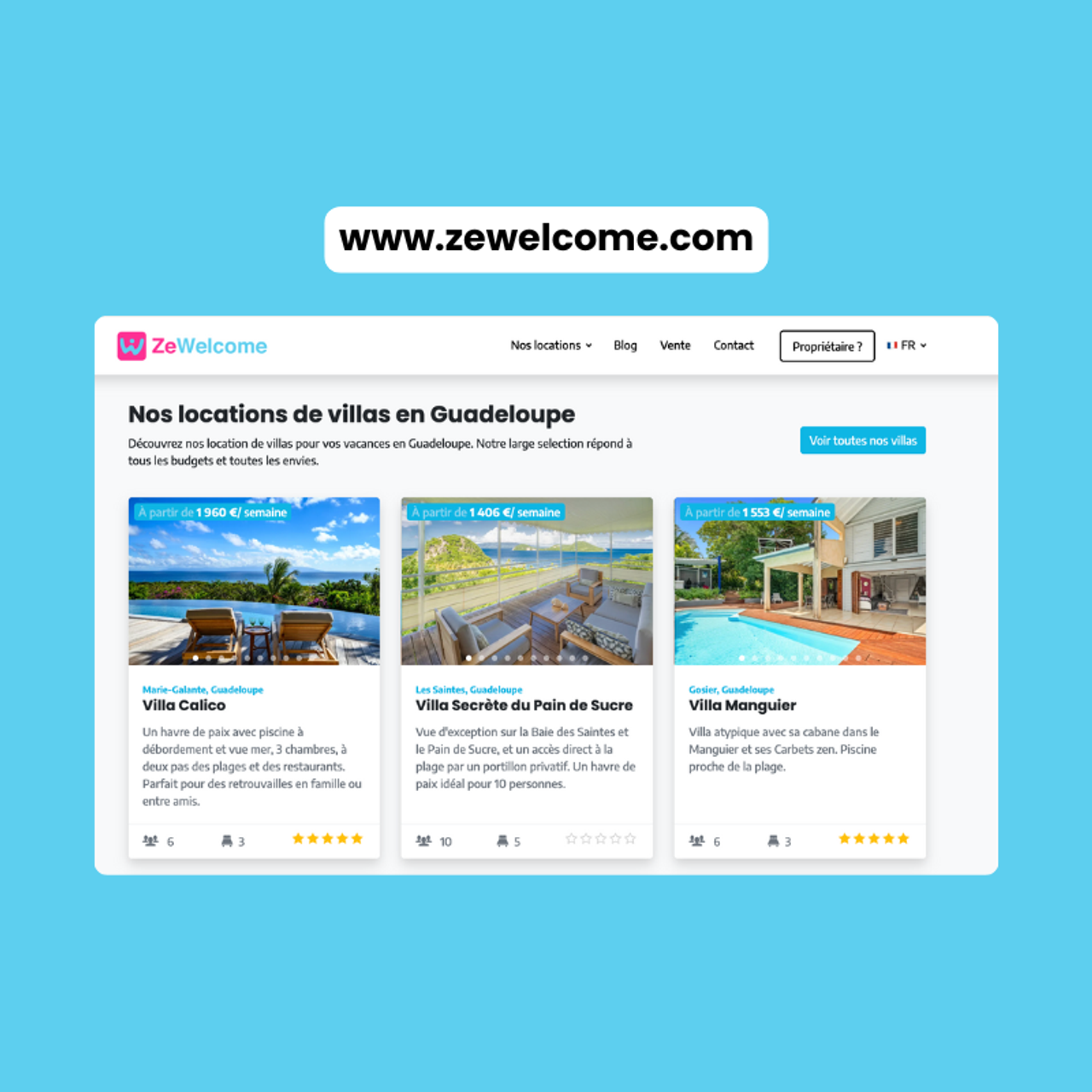 zewelcome, the #1 booking platform in Guadeloupe