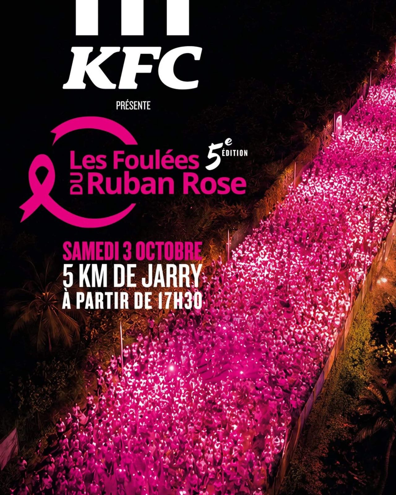 Affiche de la 5e édition des Foulées du Ruban Rose, samedi 3 octobre 2026 à Jarry