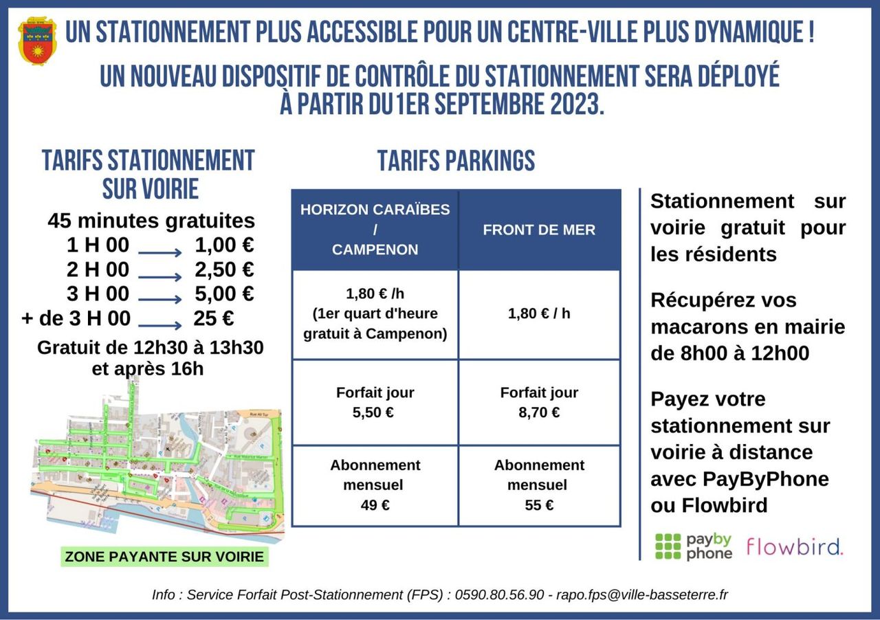 règles de stationnement à Basse-Terre Guadeloupe parking