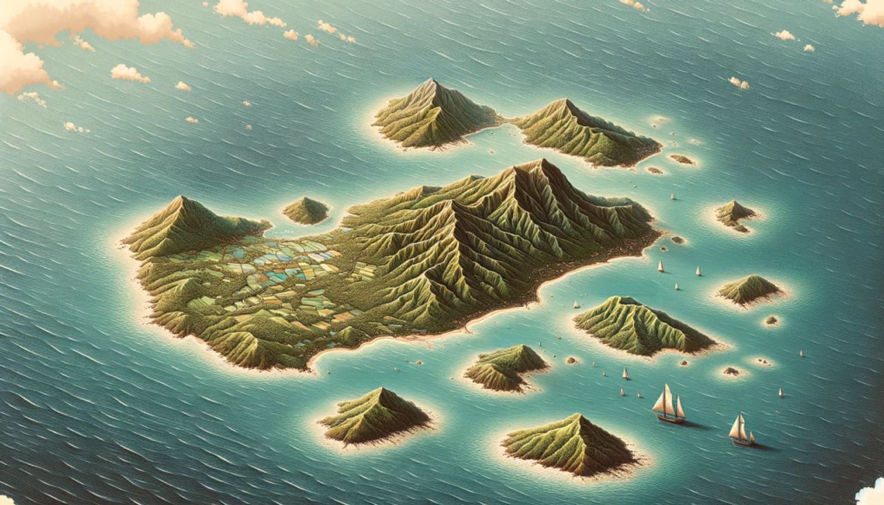 A-detailed-and-accurate-illustrative-map-of-Guadeloupe-and-its-surrounding-islands-closely