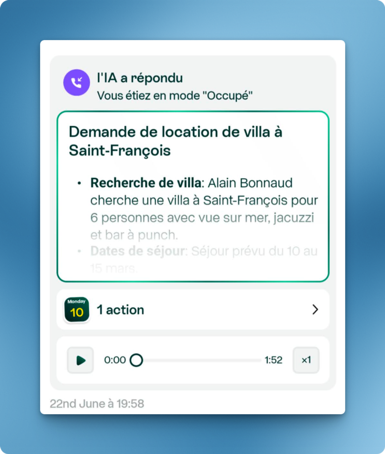 Léa, IA vocale de ZeWelcome pour répondre aux appels des voyageurs