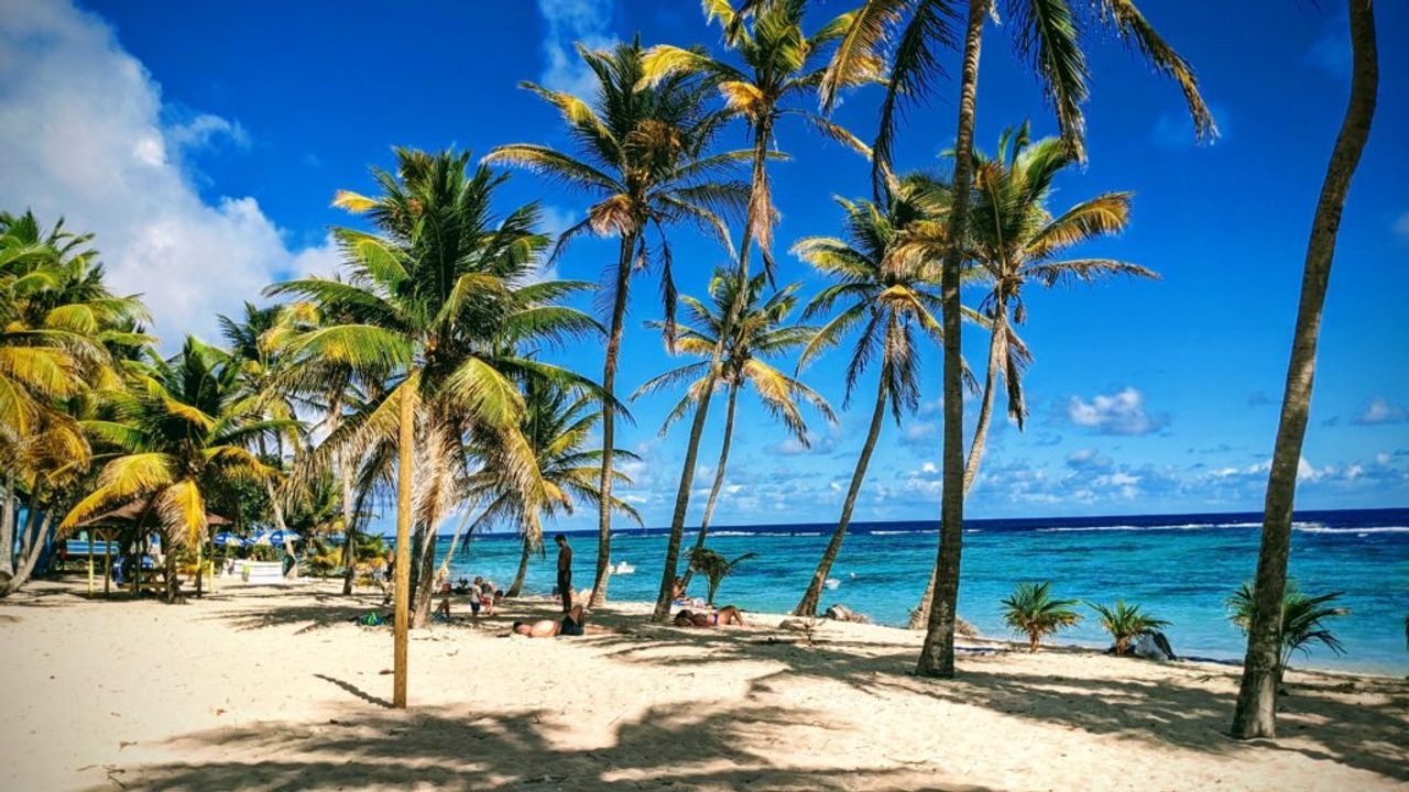 Anse du Souffleur beach in La Désirade, Guadeloupe