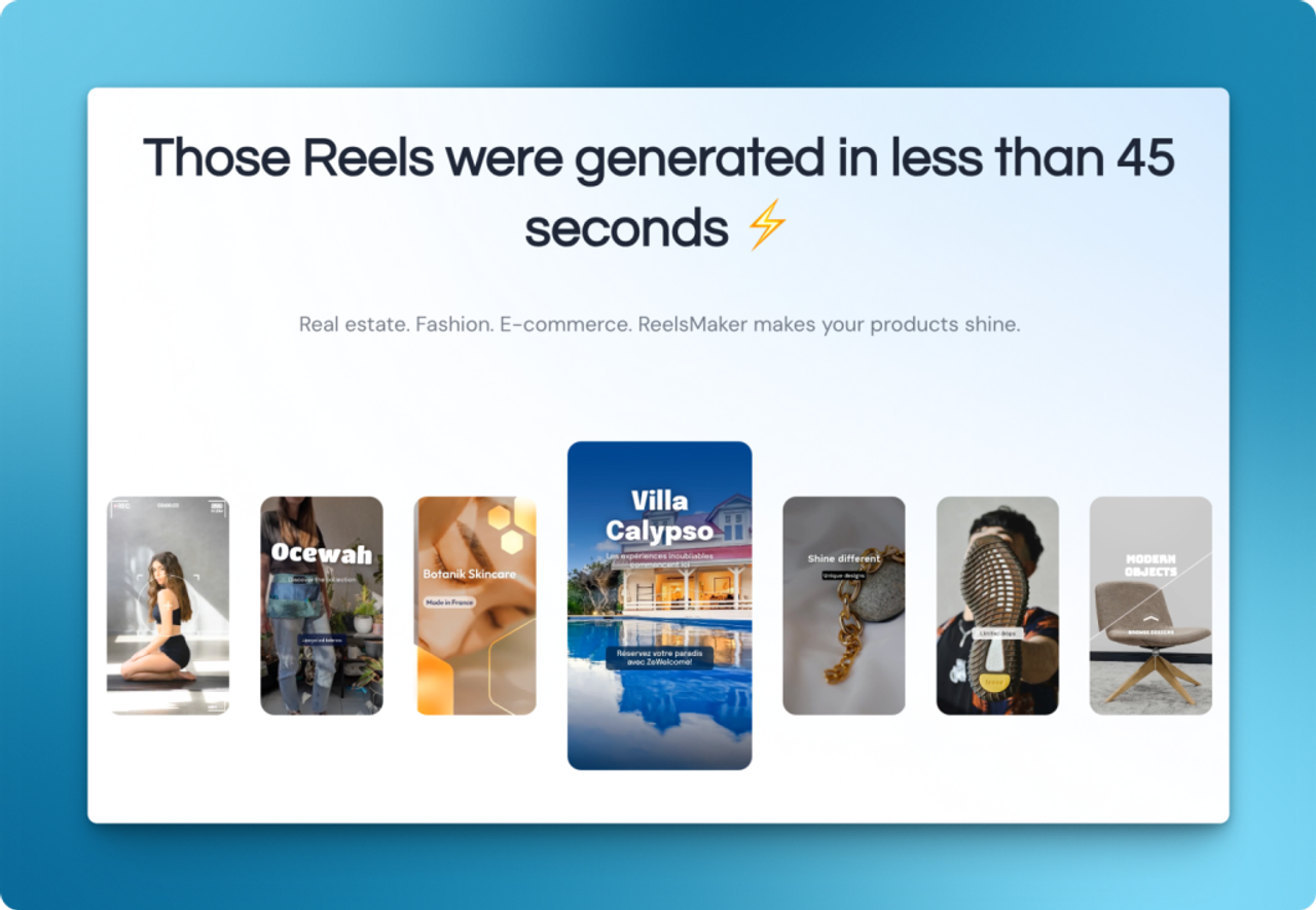 Reelsmaker.ai notre outil AI qui permet de transformer l'URL de son annonce Airbnb en video verticale pour Insta et Tiktok