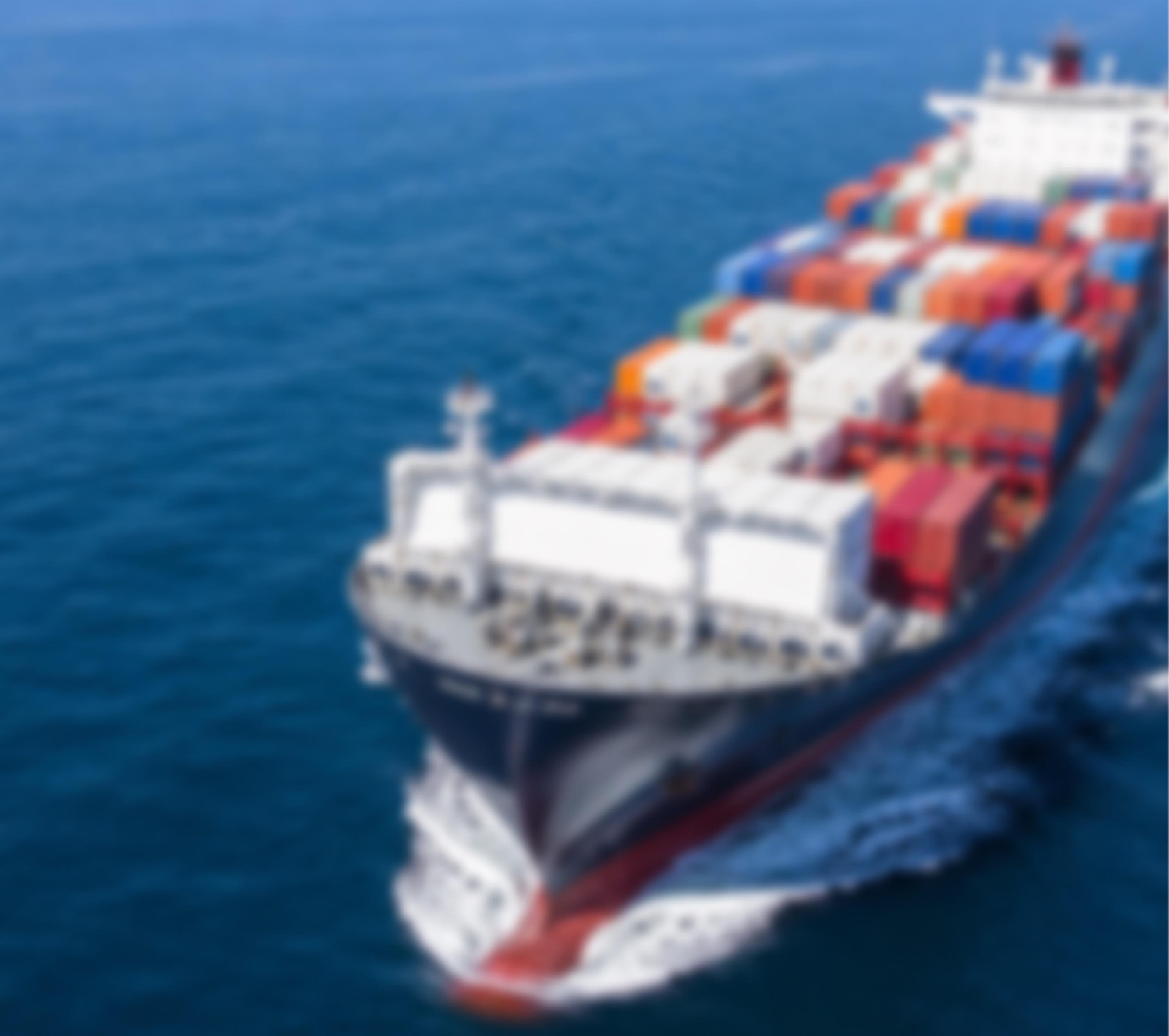 Container ship at sea