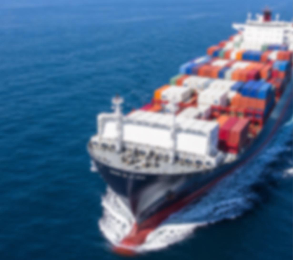 Container ship at sea