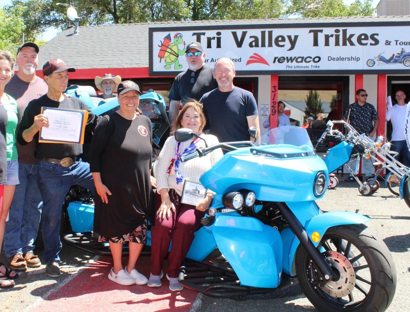 Mayor Bagwell (sitting on a custom trike) helped launch a new Carson City Business –Tri Valley Trikes & Tours