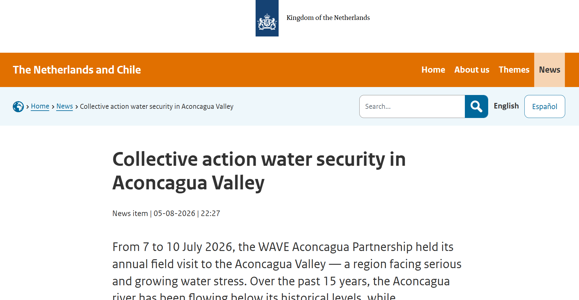 Acción colectiva para la seguridad hídrica en el valle del Aconcagua