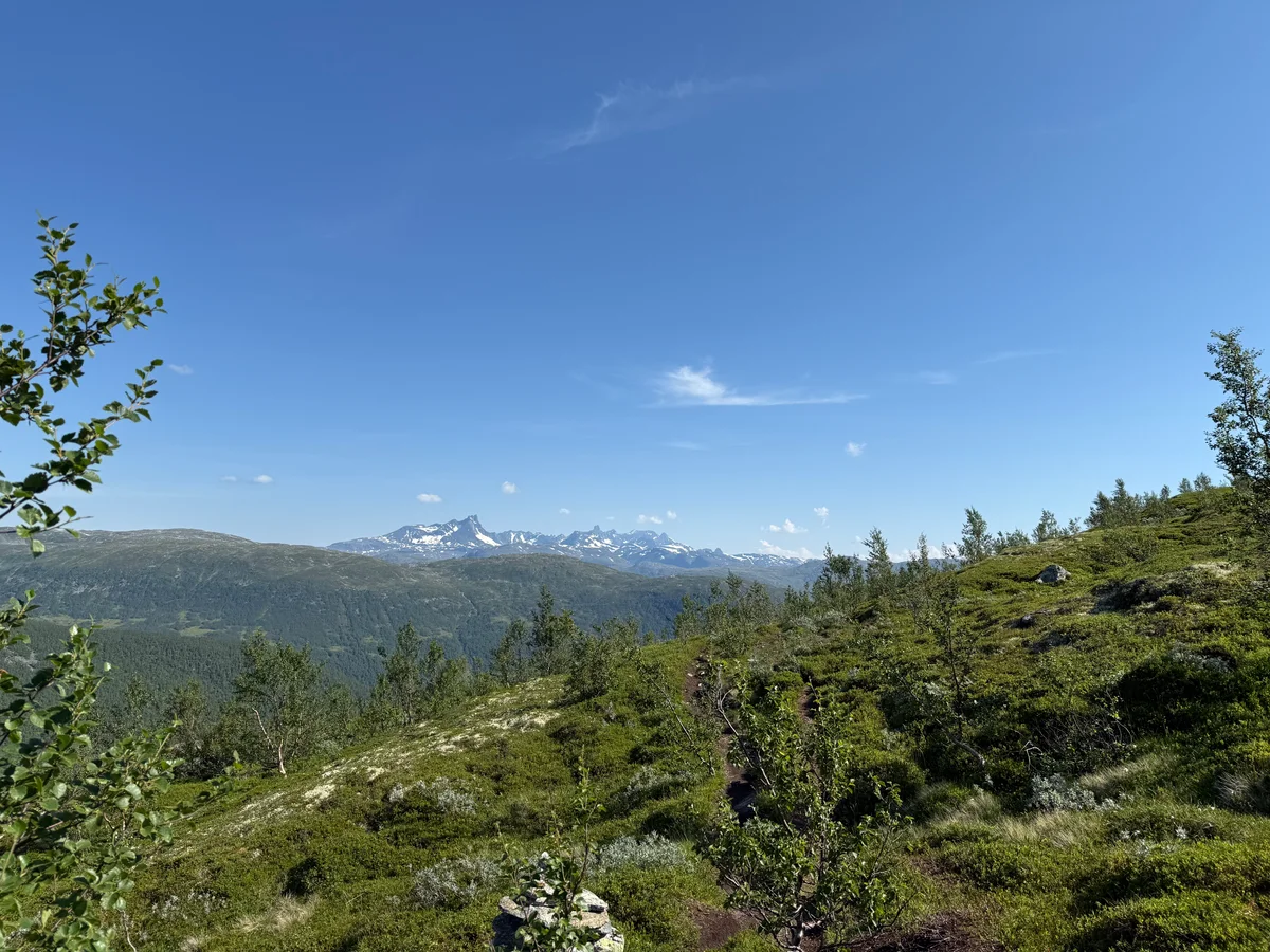 Så fint det var, med utsikt over Hurrungane i Jotunheimen og fjellene rundt.