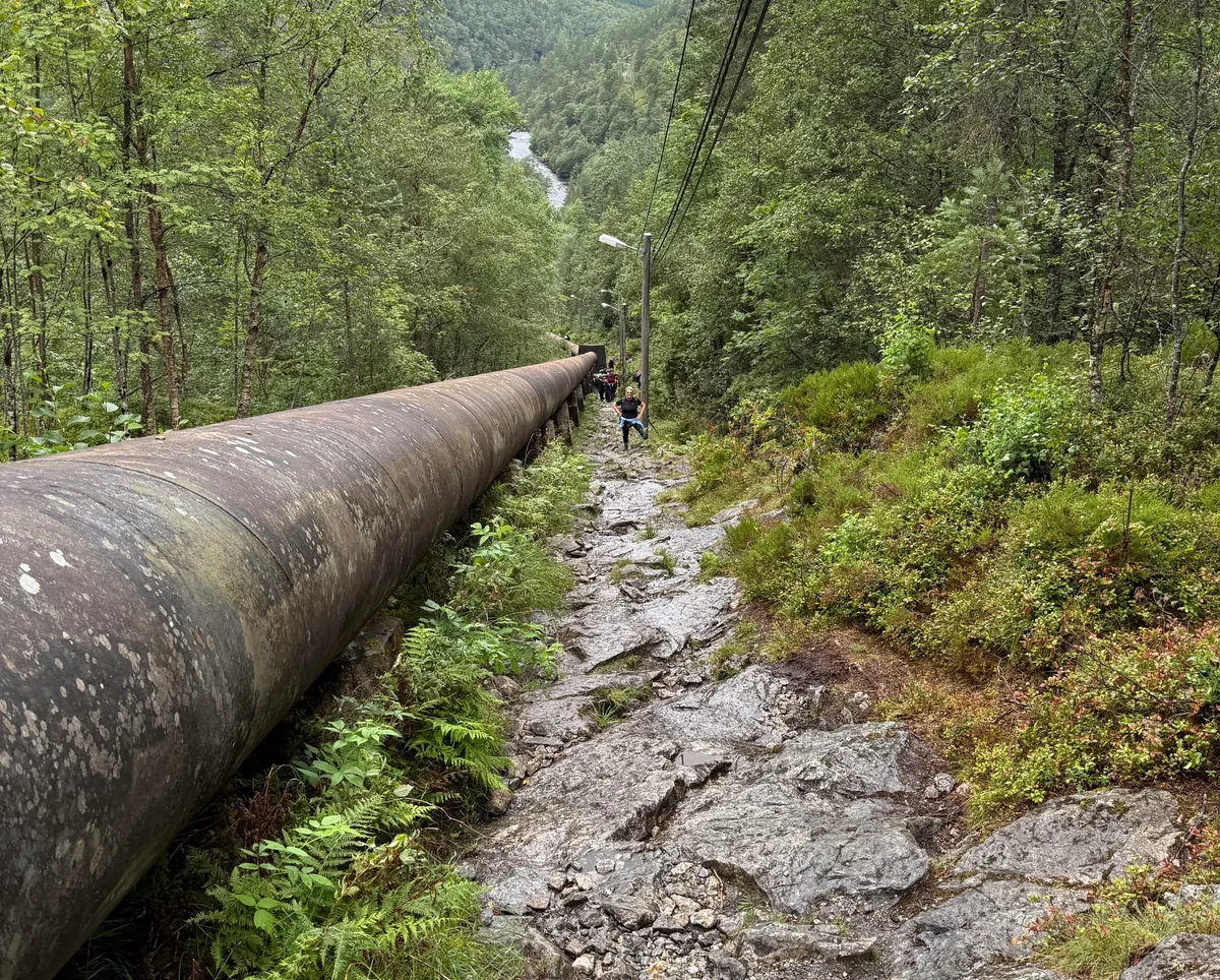 Det var til tider bratt oppover, og pustepauser var nødvendig.