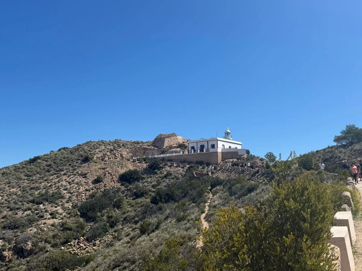Faro del Albir. Veien opp mot fyrtårnet var tilrettelagt for både sykler, barnevogn og rullestol.