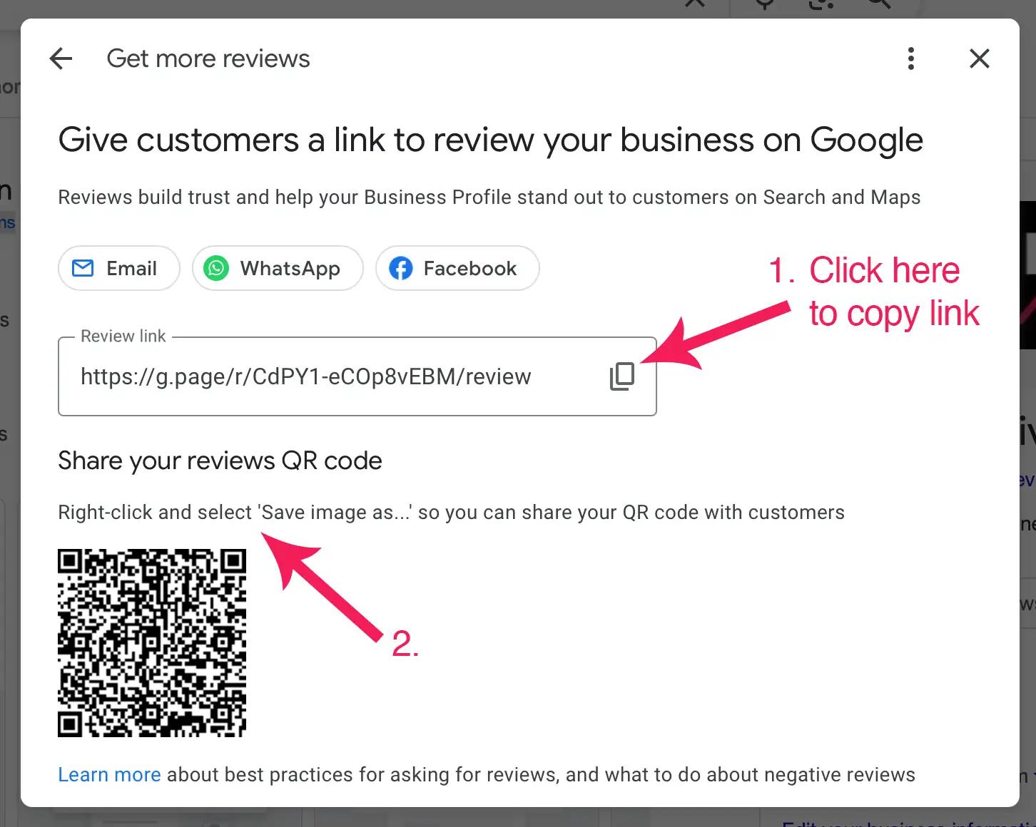 Google Review Link and QR Code