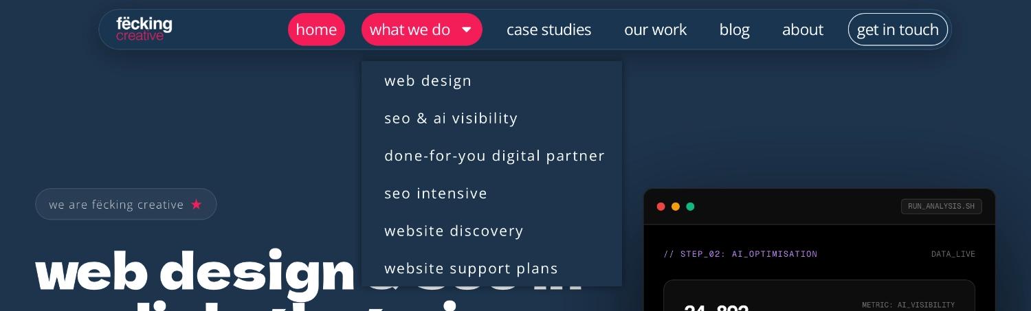 dropdown website navigation menu example