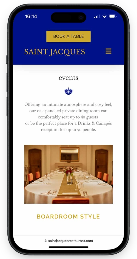 Saint Jacques Restaurant, London - mobile events