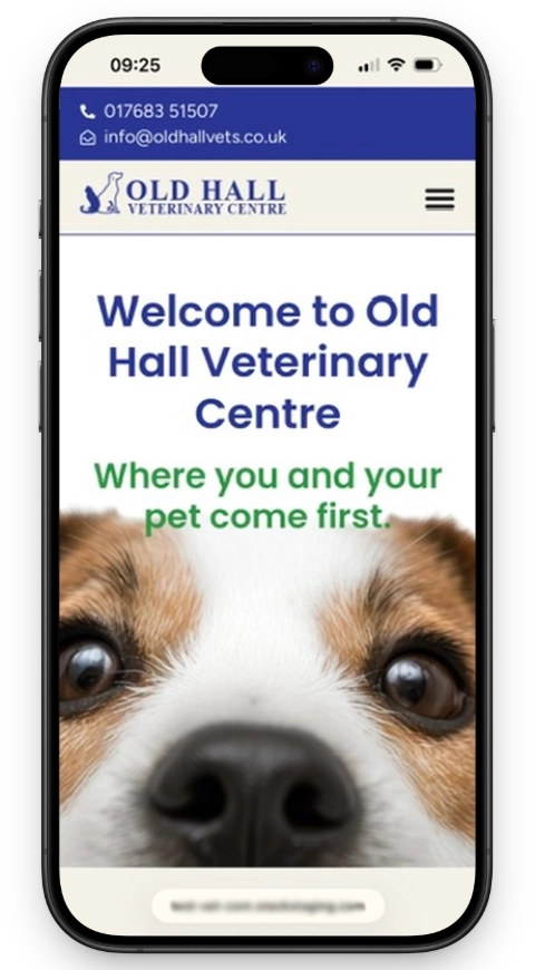 old hall vets original homepage mobile