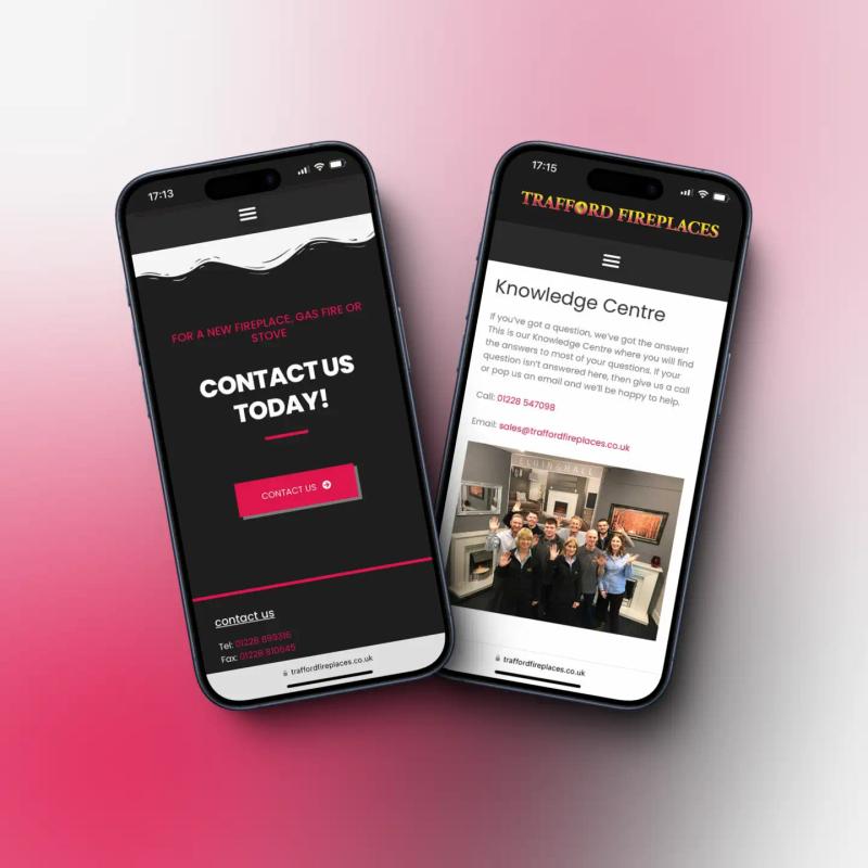 trafford fireplaces website mobile featured