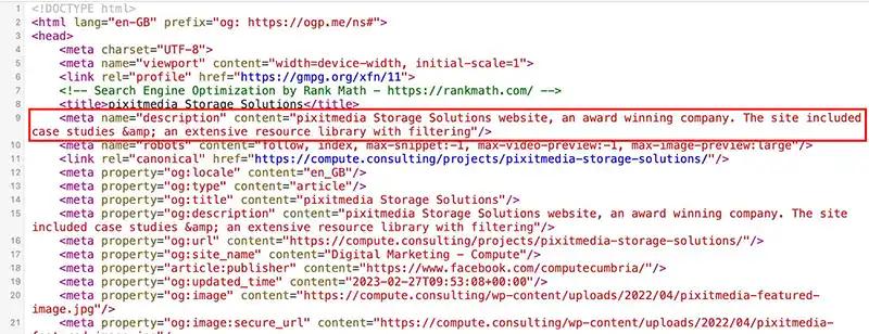 meta description