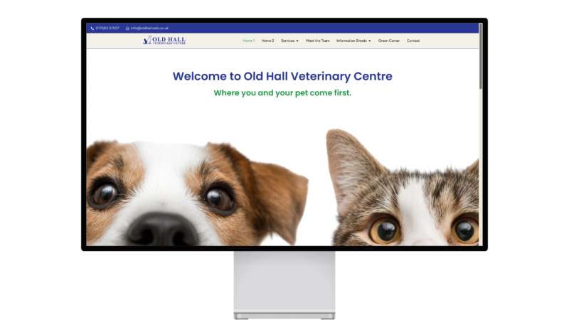 old hall vets original homepage desktop