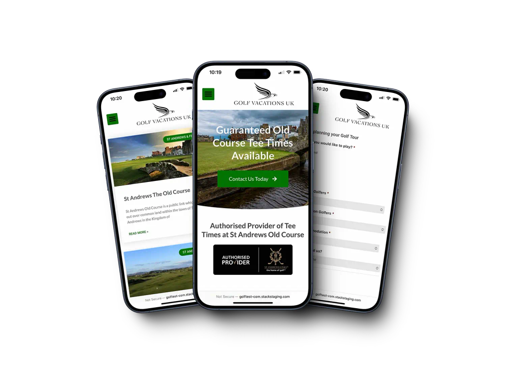 golf vacations website mobile