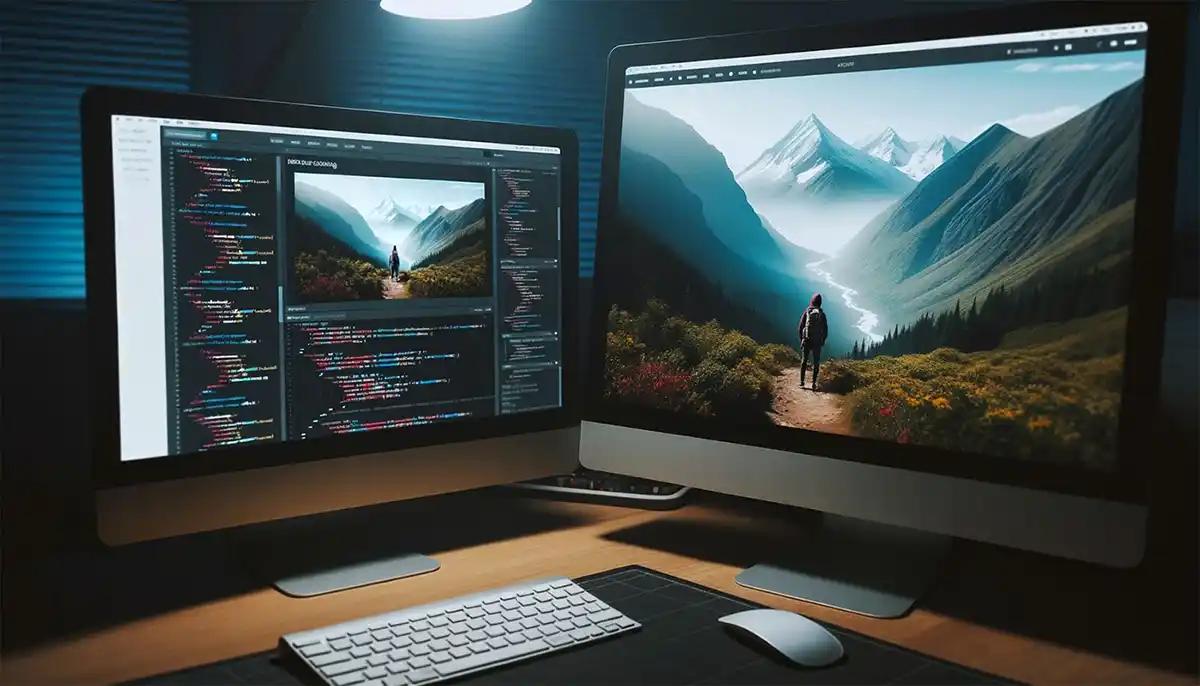 parallax scrolling website design on desk