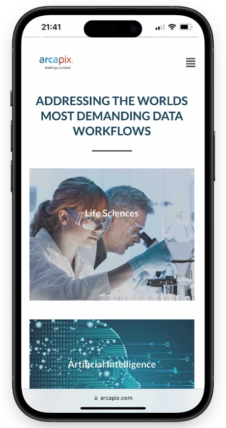 arcapix mobile website