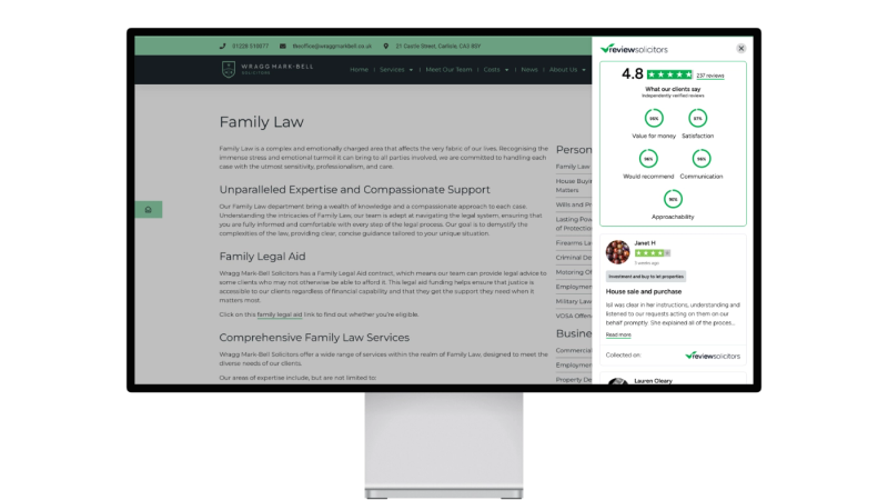 Wragg Mark-Bell Website Service Page with Reviews