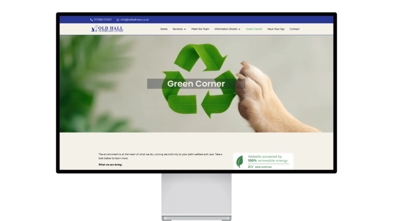 Old Hall Vets Website Green Page