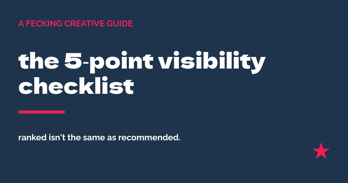 the 5‑point visibility checklist (as search becomes answers)