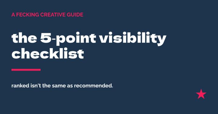 the 5‑point visibility checklist (as search becomes answers)