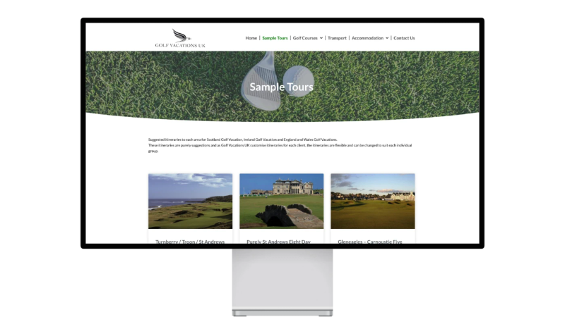 Golf vacations UK Website Sample Tours