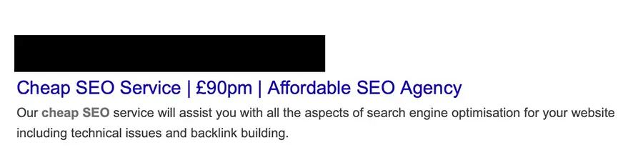 seo pricing - very cheap, be aware