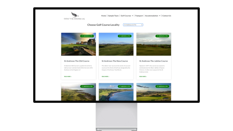 Golf vacations UK Website Golf Courses
