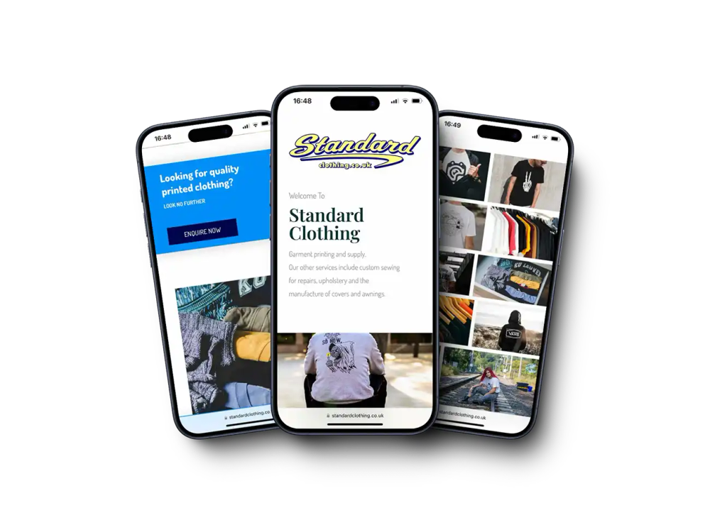 standard clothing mobile website