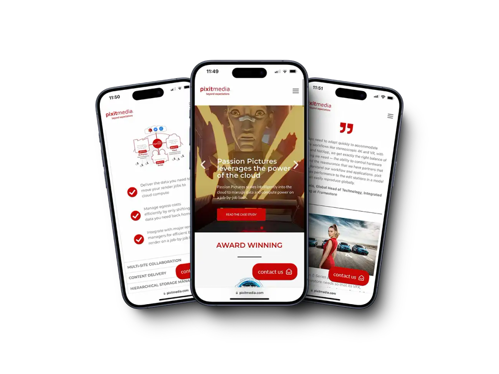 pixitmedia mobile website designed by fecking creative