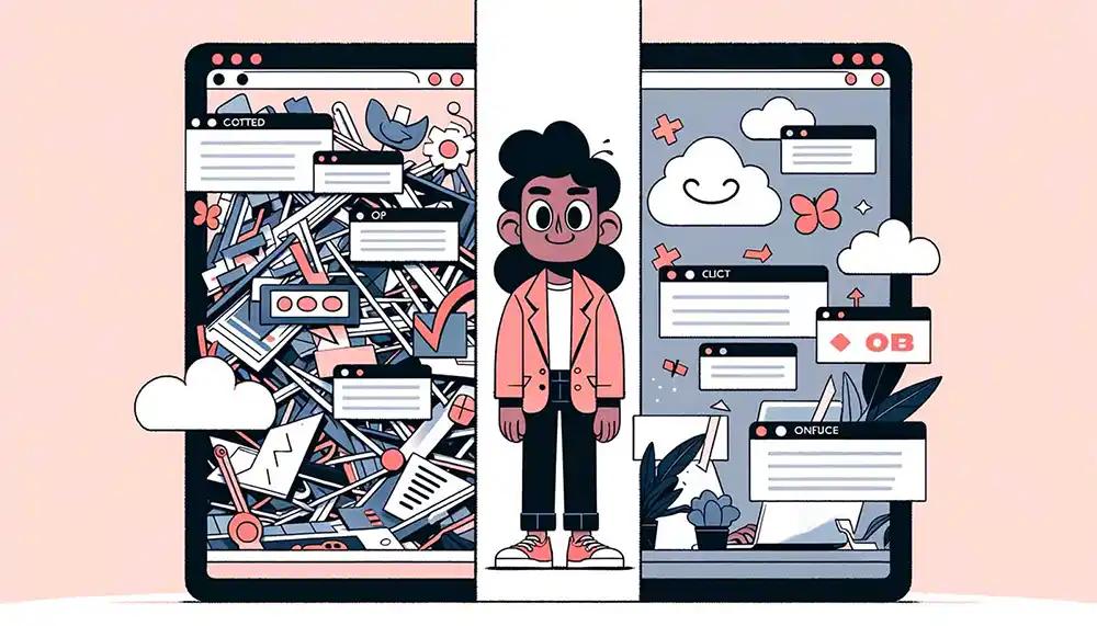 psychology of website design website comparison illustration