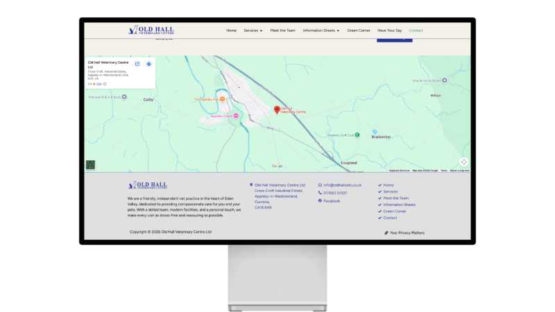 Old Hall Vets Website Footer