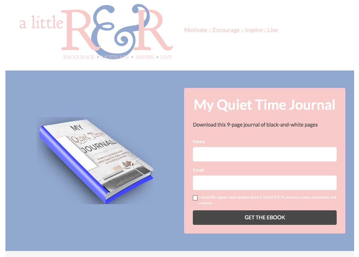 landing page example ebook download page