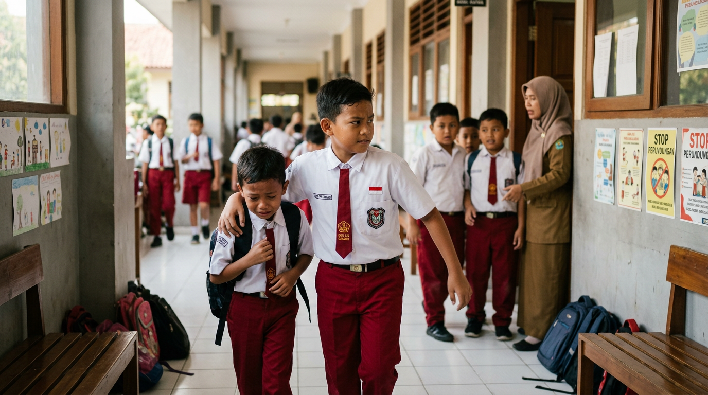 Viral Aksi Bocah SD Selamatkan Teman dari Aksi Perundungan SD