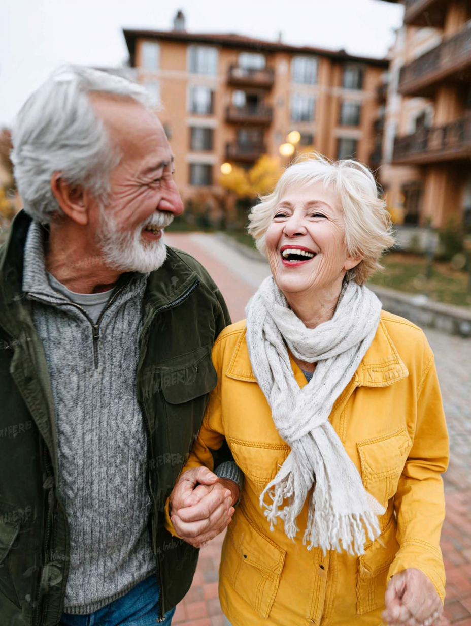 Older couple laughing